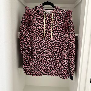 Adorable floral print hoodie pullover